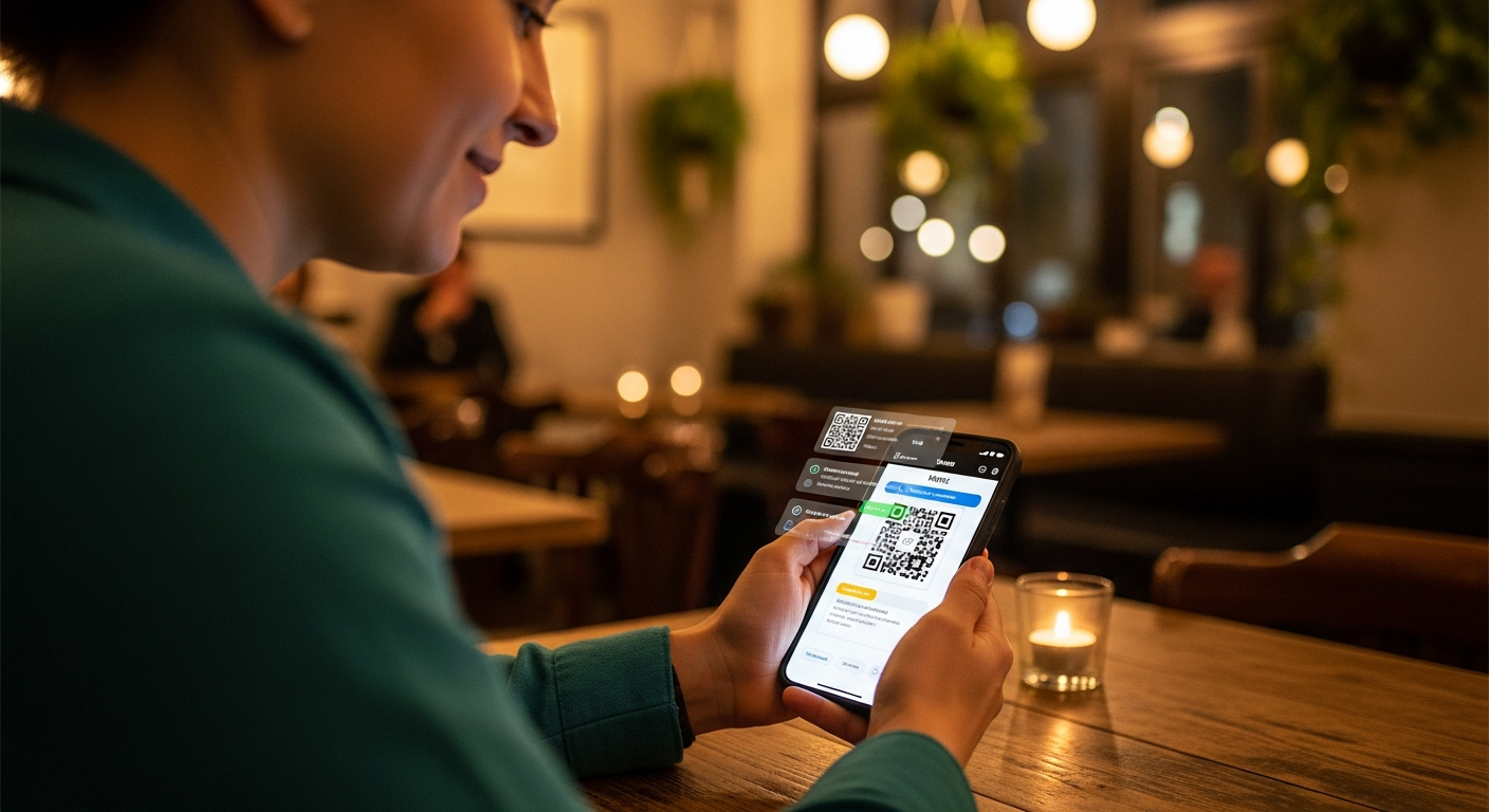 Interfaz de menú digital de restaurante que muestra características de cumplimiento de accesibilidad para lectores de pantalla y tecnología de asistencia