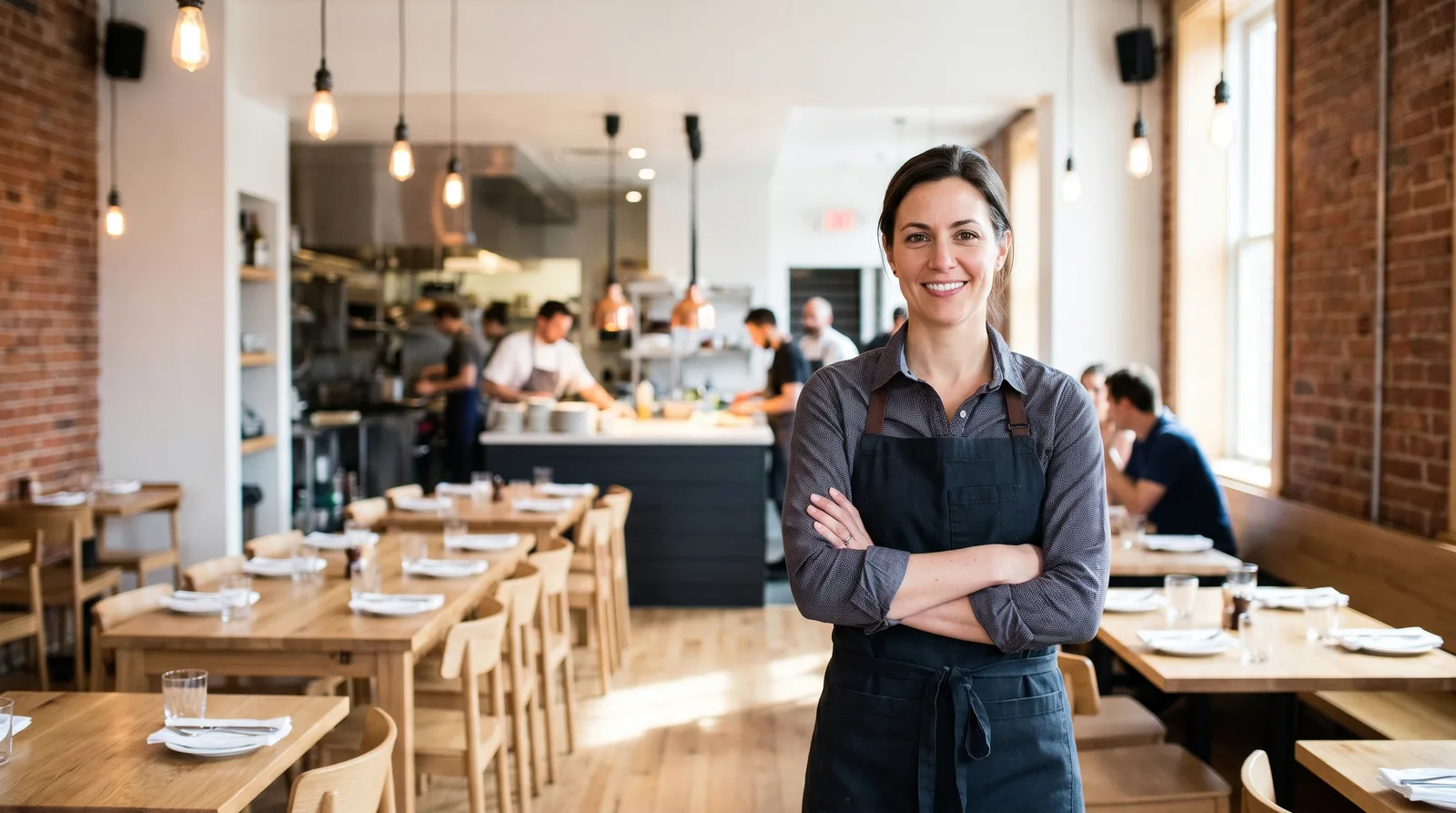 Manager di ristorante che utilizza una dashboard per la gestione di ristoranti multi-sede in diverse location.